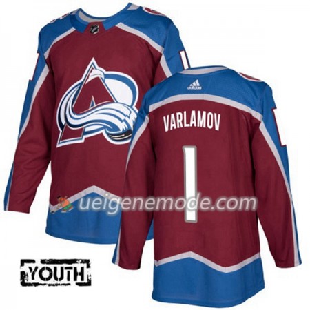Kinder Eishockey Colorado Avalanche Trikot Semyon Varlamov 1 Adidas 2017-2018 Burgundy Rot Authentic